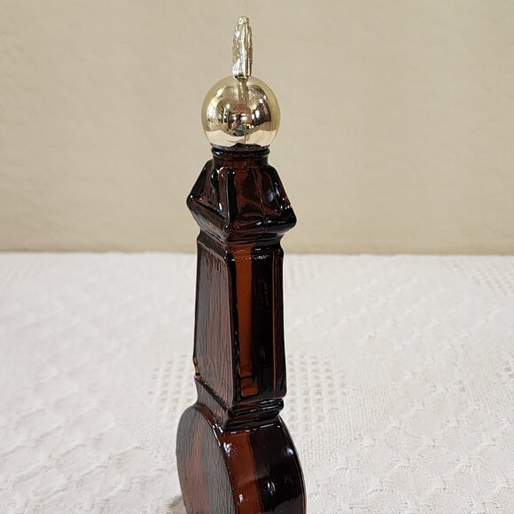 Vintage Avon BAROMETER Leather Scent Brown Glass Bottle Full No Box - Picture 10 of 11